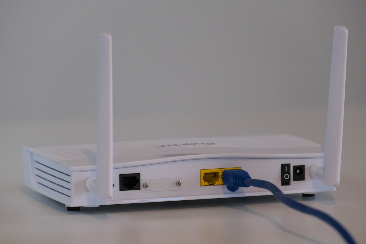 Wireless router with network cable connected